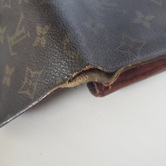 LOUIS VUITTON LV Vintage Sarah Envelope Wallet Leather Large Clutch Brown - Picture 11 of 13